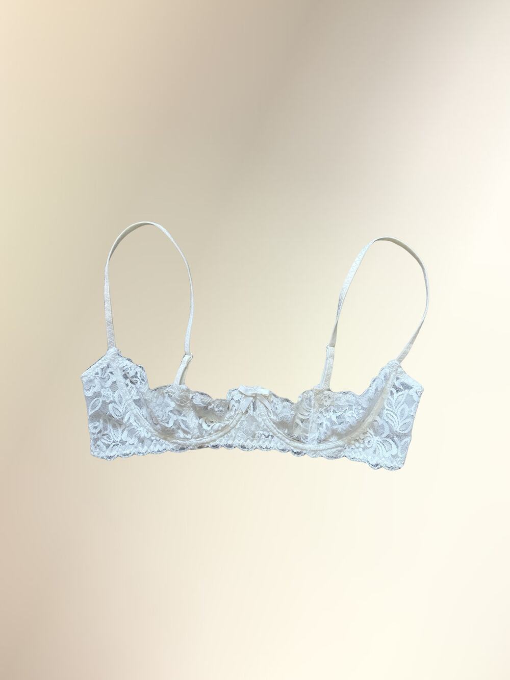 Dream Girl White Lace Bow Underwire Bra Coquette Lingerie Size 36